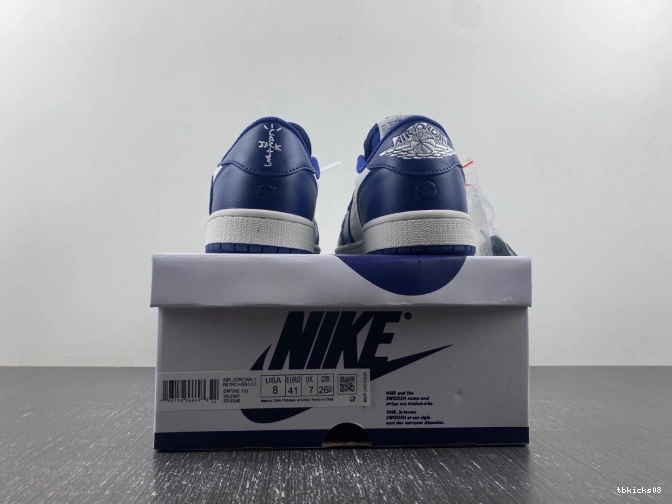 Rep TBkick JORDAN DM7890-101 SCOTT X CUSTOM X OFF-WHITE AIR 1 TRAVIS 0803